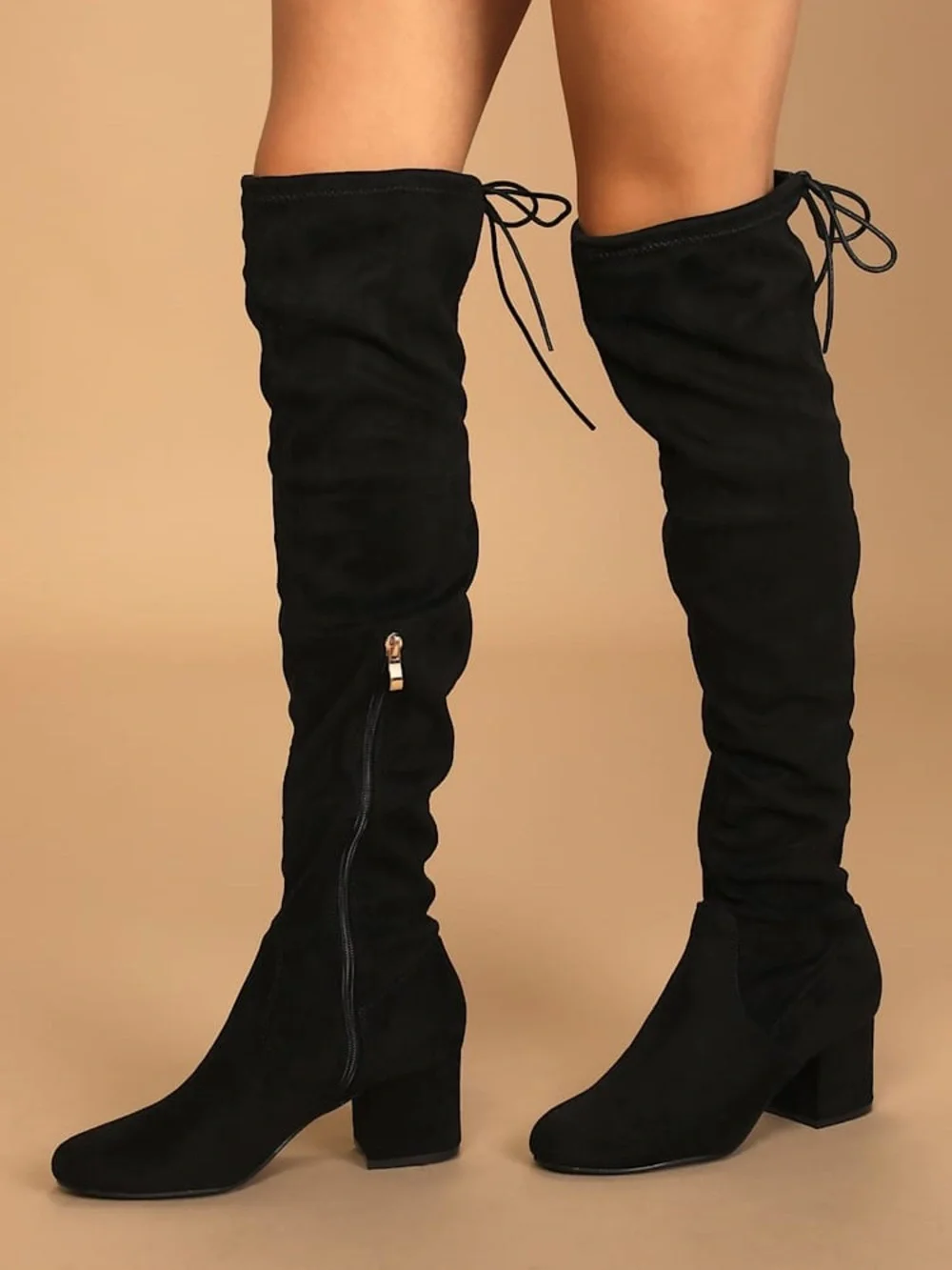 DREAM PAIRS Women's Over The Knee Thigh High Boots in Black Size 10